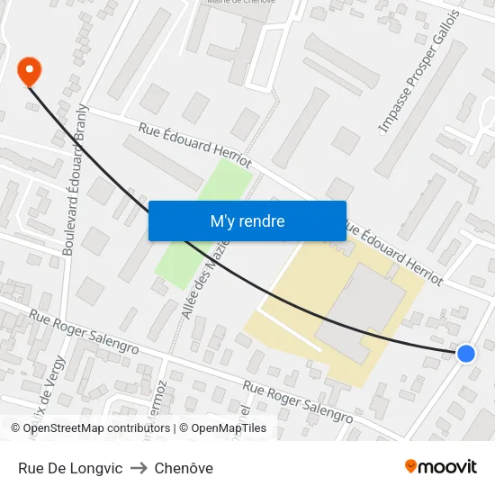 Rue De Longvic to Chenôve map