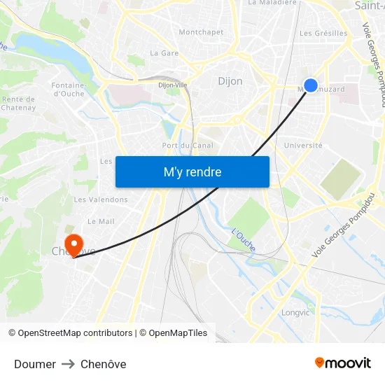 Doumer to Chenôve map