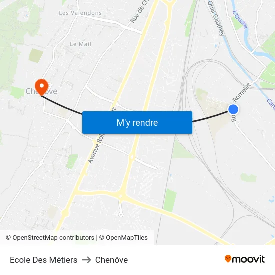 Ecole Des Métiers to Chenôve map