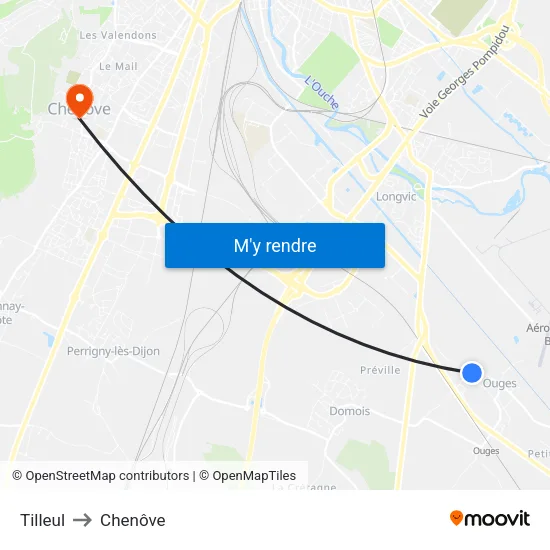 Tilleul to Chenôve map