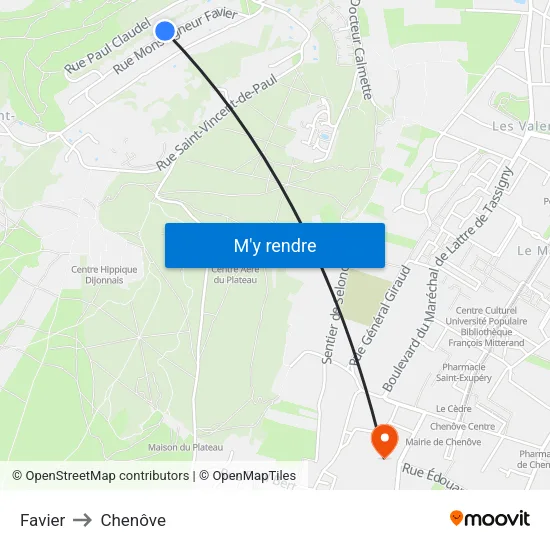 Favier to Chenôve map