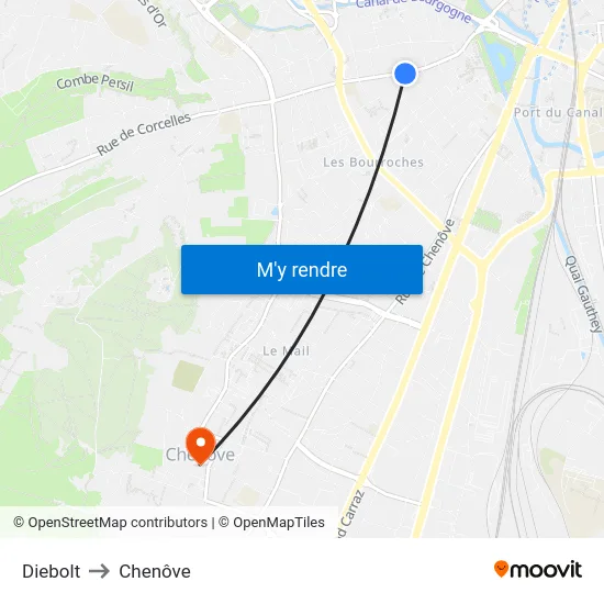 Diebolt to Chenôve map