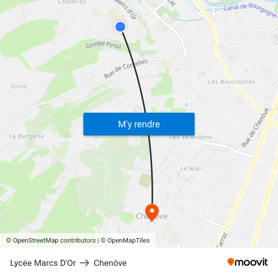 Lycée Marcs D'Or to Chenôve map