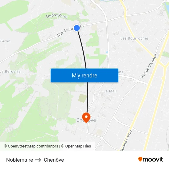 Noblemaire to Chenôve map
