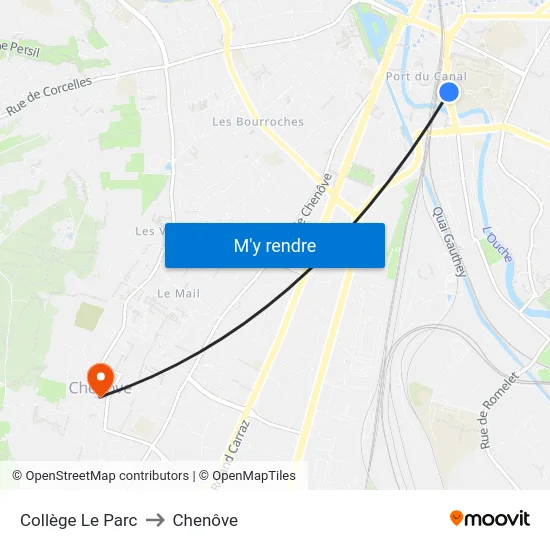 Collège Le Parc to Chenôve map