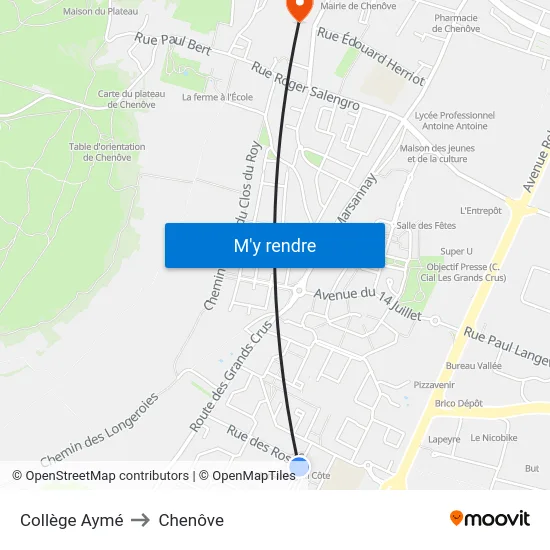 Collège Aymé to Chenôve map