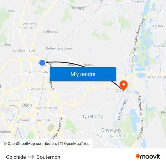 Colchide to Couternon map