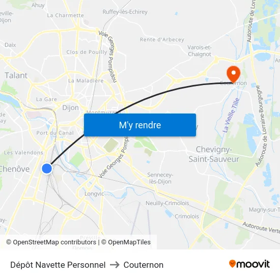 Dépôt Navette Personnel to Couternon map