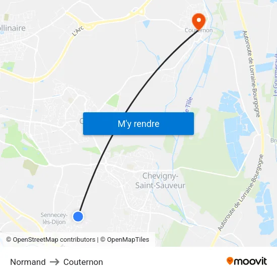 Normand to Couternon map