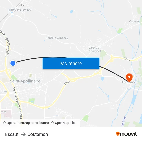 Escaut to Couternon map