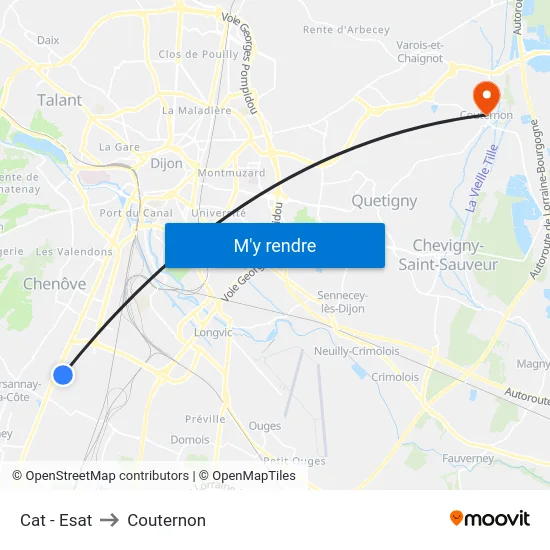 Cat - Esat to Couternon map