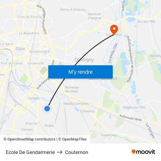 Ecole De Gendarmerie to Couternon map