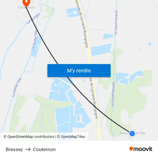 Bressey to Couternon map