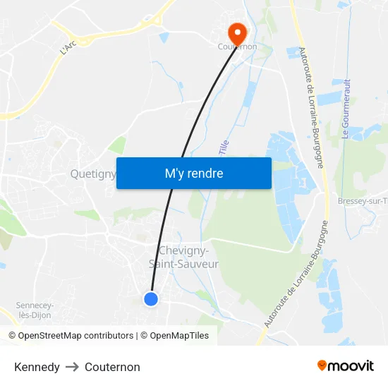 Kennedy to Couternon map