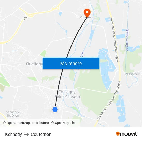 Kennedy to Couternon map
