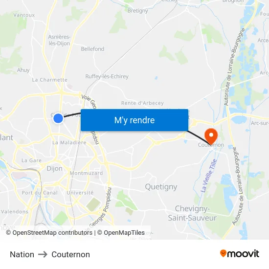 Nation to Couternon map