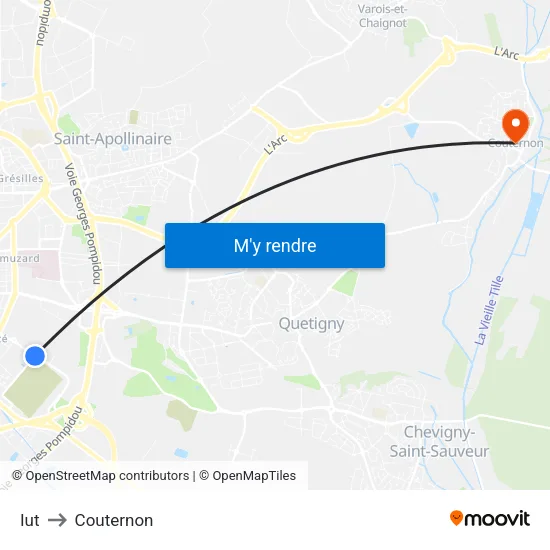 Iut to Couternon map