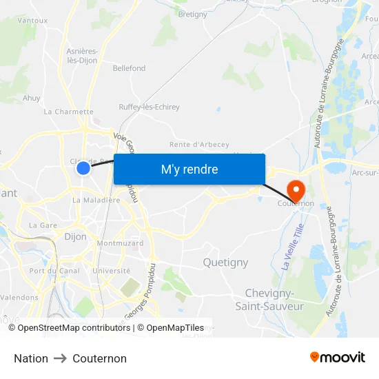 Nation to Couternon map