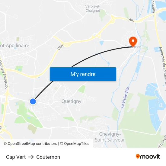 Cap Vert to Couternon map