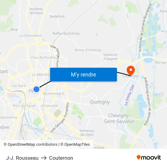 J-J. Rousseau to Couternon map