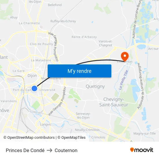 Princes De Condé to Couternon map