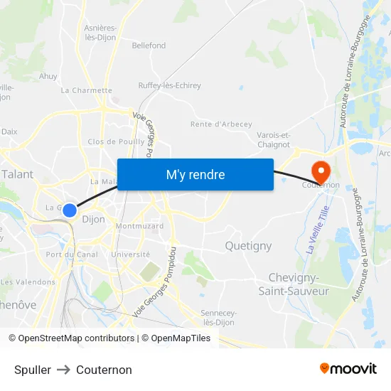 Spuller to Couternon map