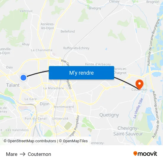 Mare to Couternon map