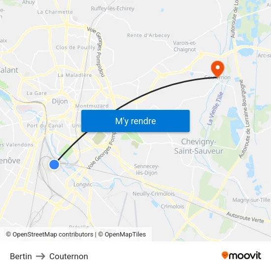 Bertin to Couternon map