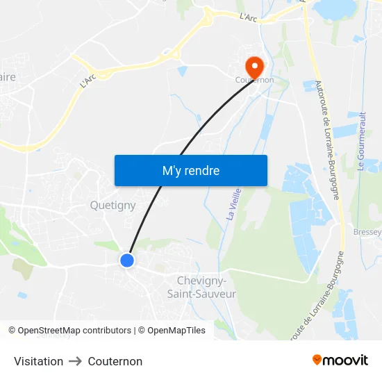 Visitation to Couternon map
