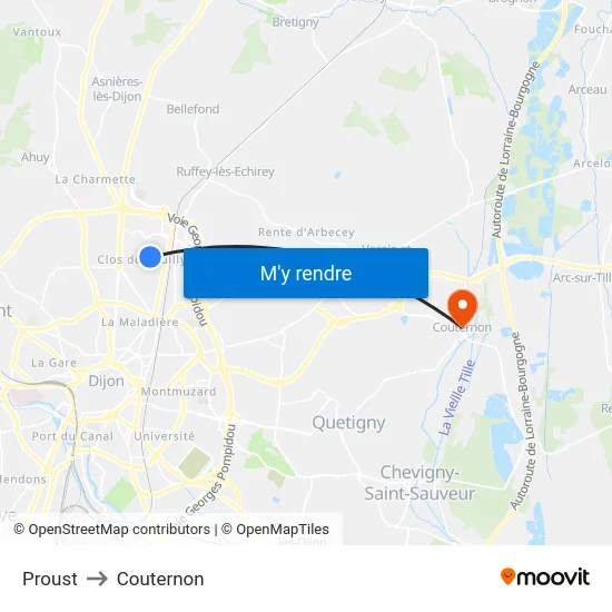 Proust to Couternon map