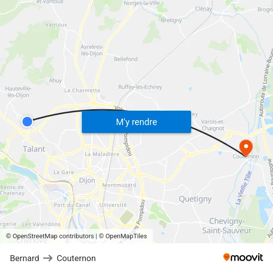 Bernard to Couternon map