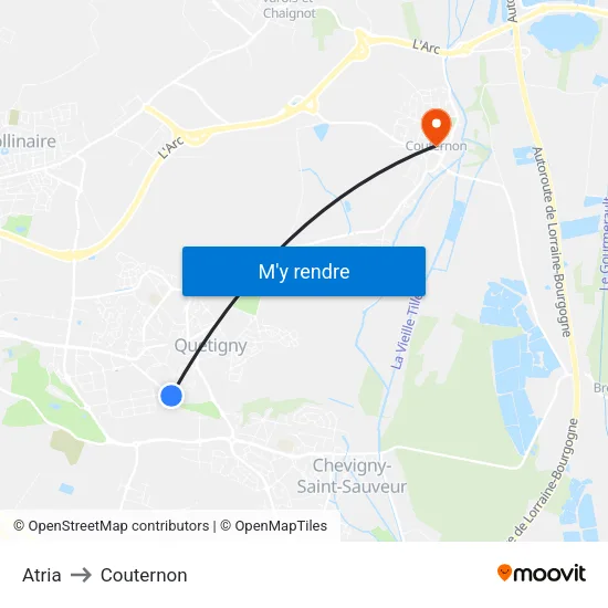Atria to Couternon map