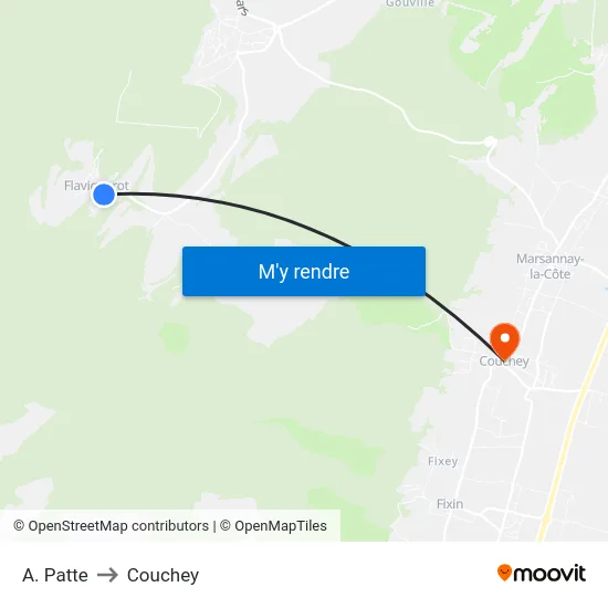 A. Patte to Couchey map