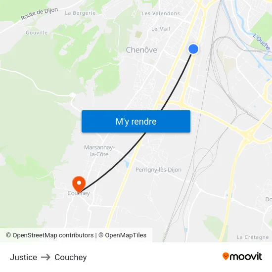 Justice to Couchey map