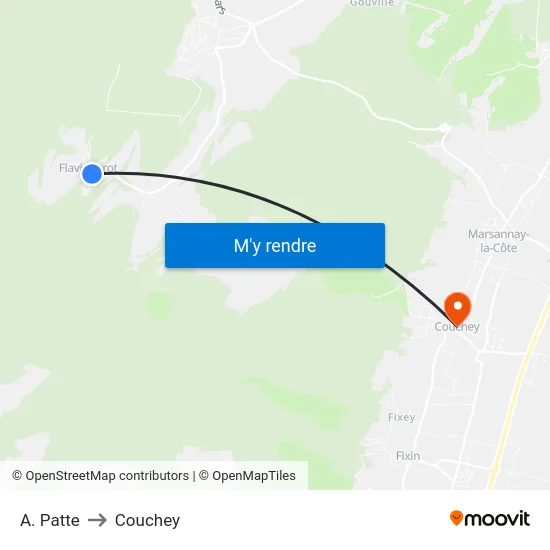 A. Patte to Couchey map