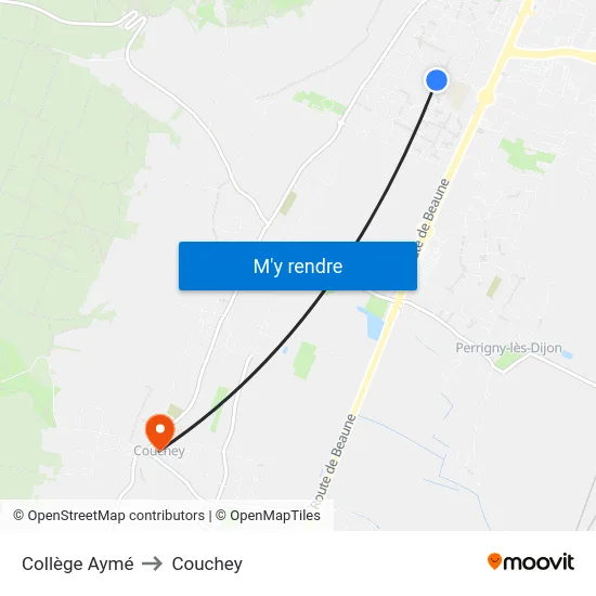Collège Aymé to Couchey map