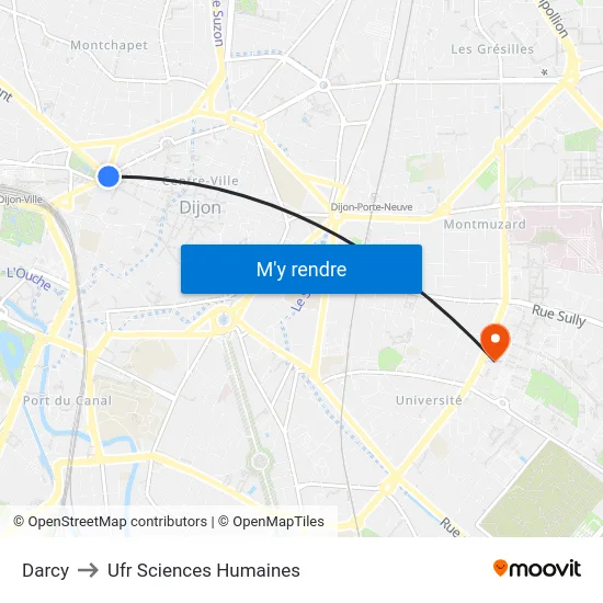 Darcy to Ufr Sciences Humaines map