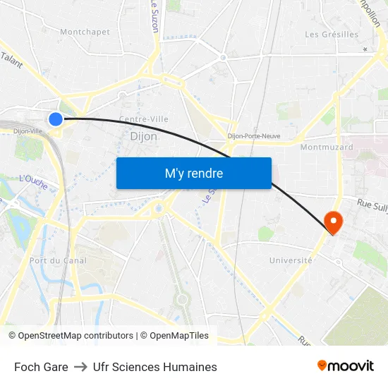 Foch Gare to Ufr Sciences Humaines map