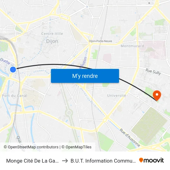 Monge Cité De La Gastronomie to B.U.T. Information Communication (Ic) map