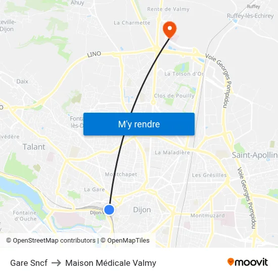 Gare Sncf to Maison Médicale Valmy map