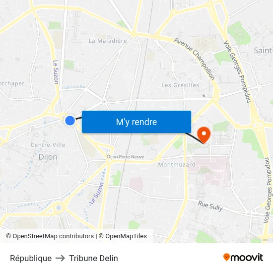 République to Tribune Delin map