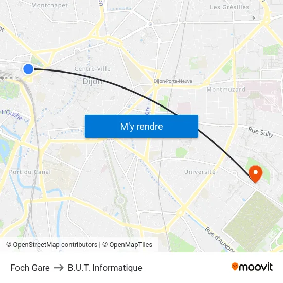 Foch Gare to B.U.T. Informatique map