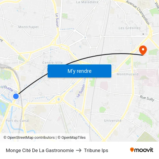 Monge Cité De La Gastronomie to Tribune Ips map