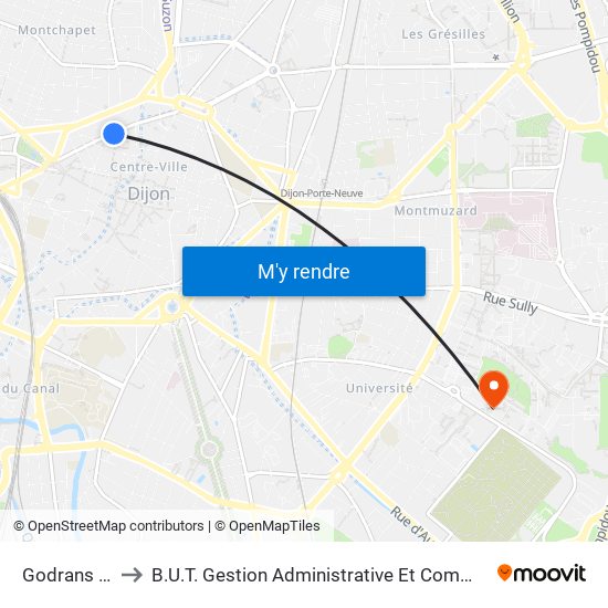 Godrans Les Halles to B.U.T. Gestion Administrative Et Commerciale Des Organisations (Gaco) map