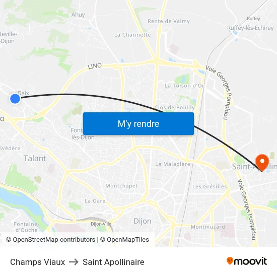 Champs Viaux to Saint Apollinaire map