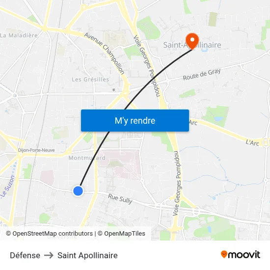 Défense to Saint Apollinaire map