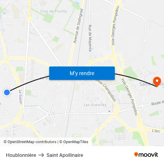 Houblonnière to Saint Apollinaire map