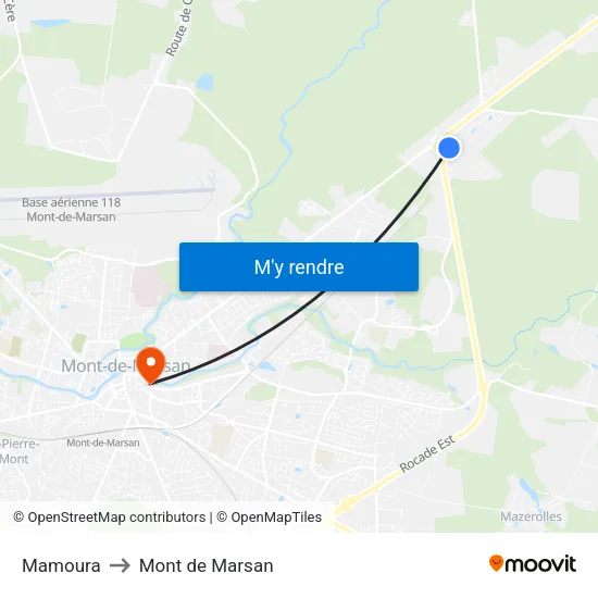 Mamoura to Mont de Marsan map