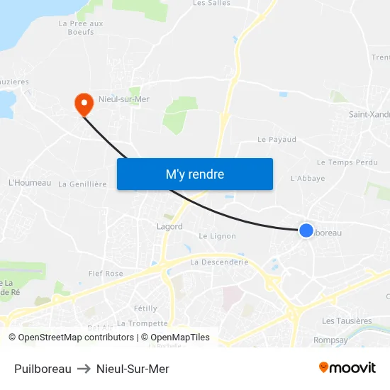Puilboreau to Nieul-Sur-Mer map