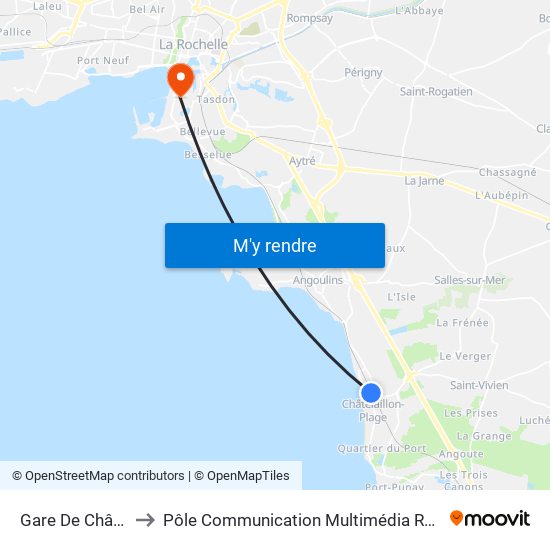 Gare De Châtelaillon-Plage to Pôle Communication Multimédia Réseaux (Université De La Rochelle) map